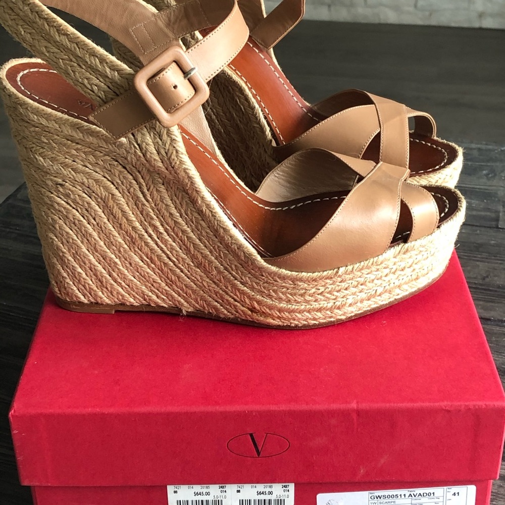 Valentino Espadrille Wedge Sandals / fits size 10
